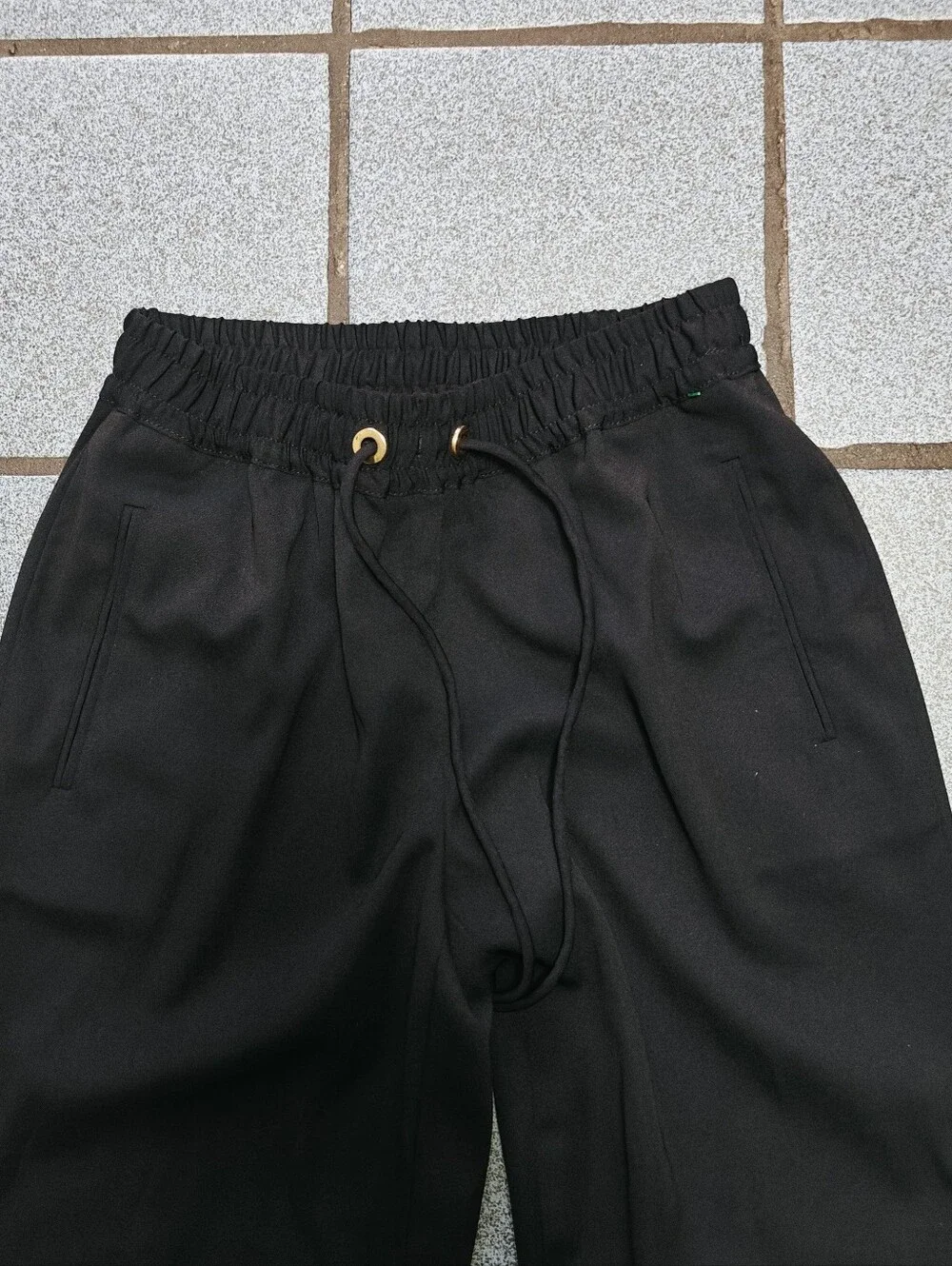 Michael Kors Women's Black Jogger Pants Elastic Waist Tapered Cuffed Sz 00